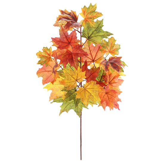 37" Orange, Yellow & Green Maple Leaf Stem by Ashland®